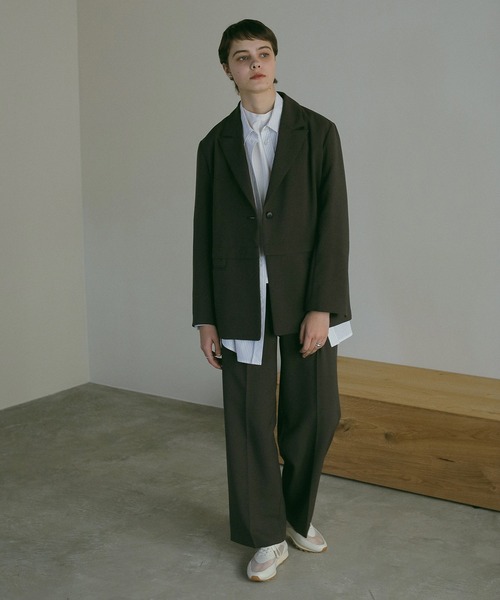 MANOF(マノフ)の「2WAY ZIP JACKET(テーラードジャケット・レディース・グリーン系その他/チャコールグレー・S/M)」の4枚目の写真