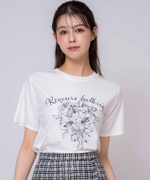 NOELA（ノエラ）の「【15周年】リリーＡｎｎｉｖｅｒｓａｒｙＴシャツ（Tシャツ/カットソー・レディース・ネイビー/オフホワイト/ピンク・フリー）」の2枚目の写真