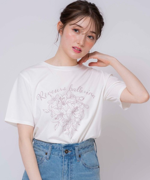 NOELA（ノエラ）の「【15周年】リリーＡｎｎｉｖｅｒｓａｒｙＴシャツ（Tシャツ/カットソー・レディース・ネイビー/オフホワイト/ピンク・フリー）」の3枚目の写真