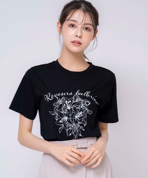 NOELA（ノエラ）の「【15周年】リリーＡｎｎｉｖｅｒｓａｒｙＴシャツ（Tシャツ/カットソー・レディース・ネイビー/オフホワイト/ピンク・フリー）」の4枚目の写真