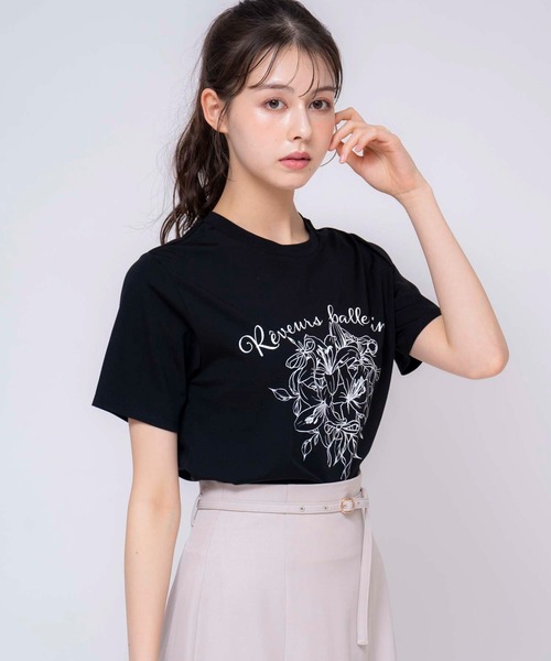 NOELA（ノエラ）の「【15周年】リリーＡｎｎｉｖｅｒｓａｒｙＴシャツ（Tシャツ/カットソー・レディース・ネイビー/オフホワイト/ピンク・フリー）」の5枚目の写真