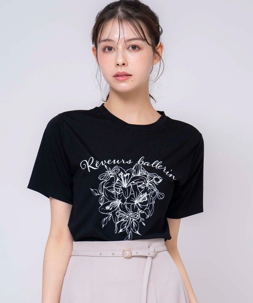 NOELA（ノエラ）の「【15周年】リリーＡｎｎｉｖｅｒｓａｒｙＴシャツ（Tシャツ/カットソー・レディース・ネイビー/オフホワイト/ピンク・フリー）」の6枚目の写真