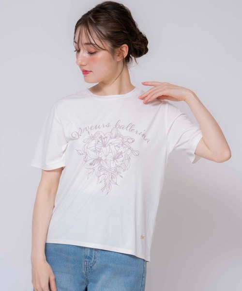 NOELA（ノエラ）の「【15周年】リリーＡｎｎｉｖｅｒｓａｒｙＴシャツ（Tシャツ/カットソー・レディース・ネイビー/オフホワイト/ピンク・フリー）」の14枚目の写真