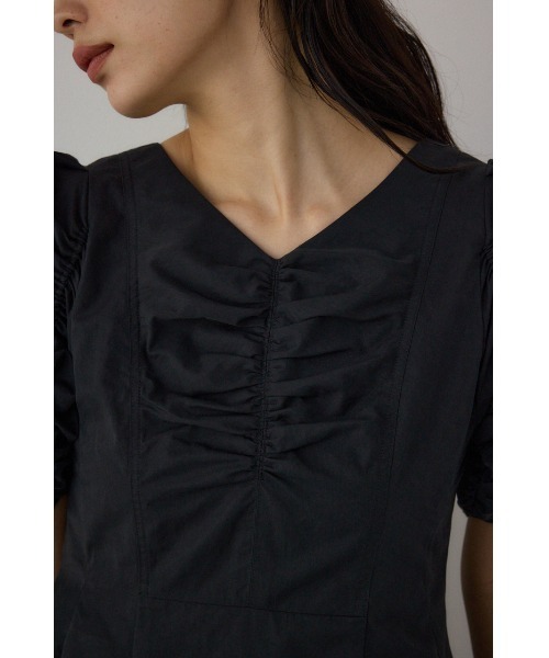 PLUS(プラス)の「【PLUS】ギャザースリーブフレアロングドレス 半袖 春服 夏服 パフスリーブ(ワンピース・レディース・ブラック/ライトベージュ・SMALL/MEDIUM)」の18枚目の写真