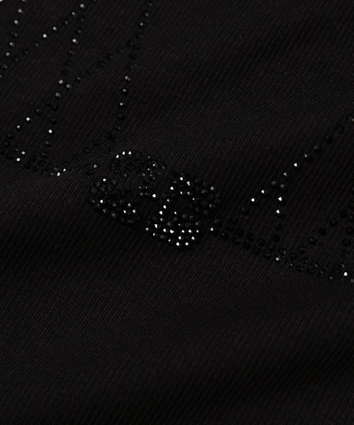 GANNI（ガニー）の「Soft Cotton Rib Rhinestone Tank Top（タンクトップ・レディース・ブラック・XS/S/M）」の3枚目の写真