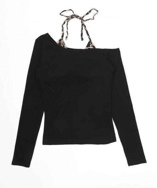 dispark（ディスパーク）の「DISPARK/レオパードキャミドッキングトップス（Tシャツ/カットソー・レディース・ブラック/ホワイト・FREE）」の14枚目の写真