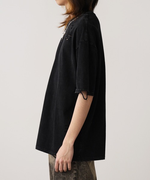ROOPTOKYO（ループトウキョウ）の「ネックレス付き ダメージ半袖Tシャツ メンズ 夏物 夏服（Tシャツ/カットソー・メンズ・ブラック/ホワイト・M/L）」の17枚目の写真