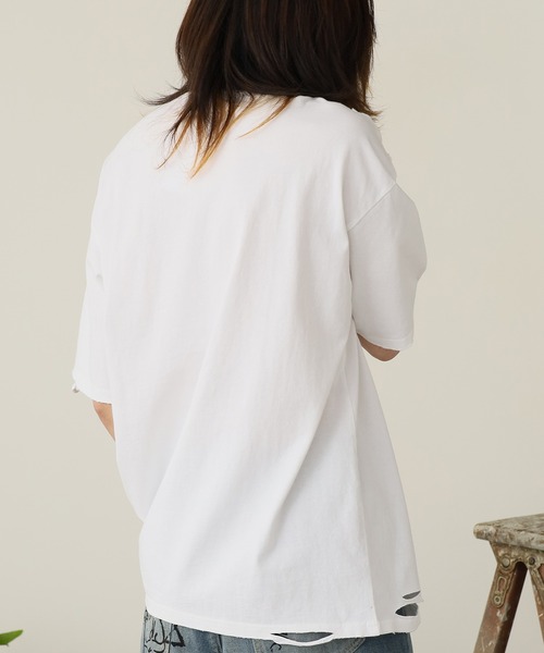 ROOPTOKYO（ループトウキョウ）の「ネックレス付き ダメージ半袖Tシャツ メンズ 夏物 夏服（Tシャツ/カットソー・メンズ・ブラック/ホワイト・M/L）」の20枚目の写真
