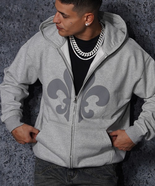 RIPPER(リッパー)の「【RIPPER】百合 ヘビーウェイト ジップパーカー / Lily Zip Hoodie(パーカー・メンズ・ブラック/スミクロ/グレー・S/M/L)」の3枚目の写真