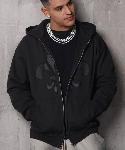 RIPPER(リッパー)の「【RIPPER】百合 ヘビーウェイト ジップパーカー / Lily Zip Hoodie(パーカー・メンズ・ブラック/スミクロ/グレー・S/M/L)」の2枚目の写真