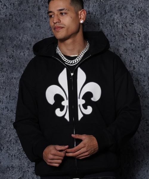 RIPPER(リッパー)の「【RIPPER】百合 ヘビーウェイト ジップパーカー / Lily Zip Hoodie(パーカー・メンズ・ブラック/スミクロ/グレー・S/M/L)」の1枚目の写真