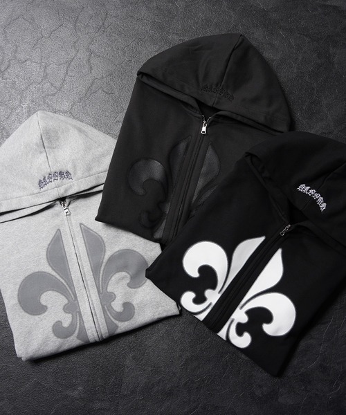 RIPPER(リッパー)の「【RIPPER】百合 ヘビーウェイト ジップパーカー / Lily Zip Hoodie(パーカー・メンズ・ブラック/スミクロ/グレー・S/M/L)」の7枚目の写真