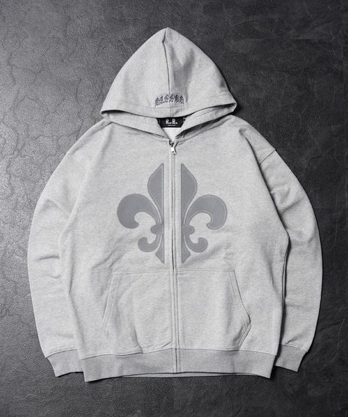 RIPPER(リッパー)の「【RIPPER】百合 ヘビーウェイト ジップパーカー / Lily Zip Hoodie(パーカー・メンズ・ブラック/スミクロ/グレー・S/M/L)」の4枚目の写真