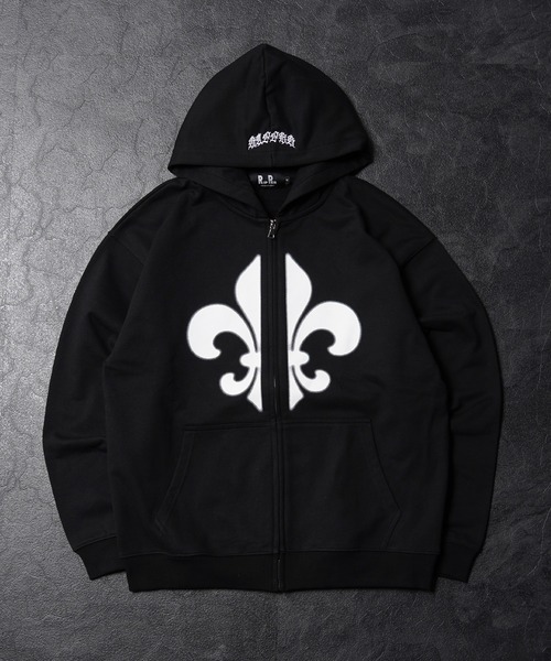 RIPPER(リッパー)の「【RIPPER】百合 ヘビーウェイト ジップパーカー / Lily Zip Hoodie(パーカー・メンズ・ブラック/スミクロ/グレー・S/M/L)」の6枚目の写真