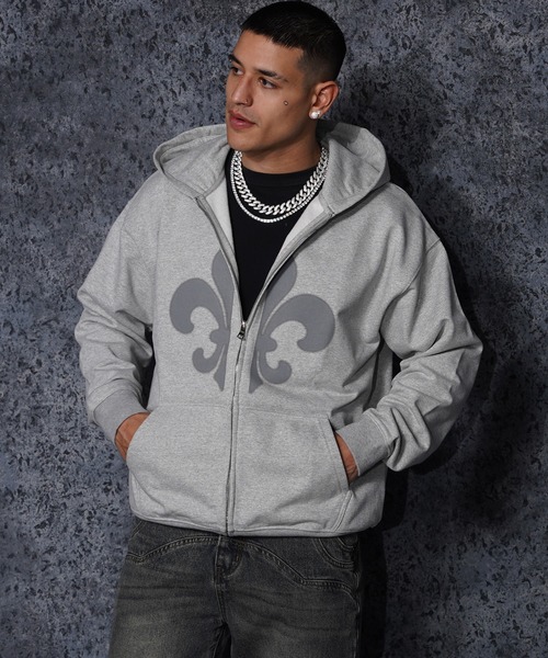 RIPPER(リッパー)の「【RIPPER】百合 ヘビーウェイト ジップパーカー / Lily Zip Hoodie(パーカー・メンズ・ブラック/スミクロ/グレー・S/M/L)」の9枚目の写真