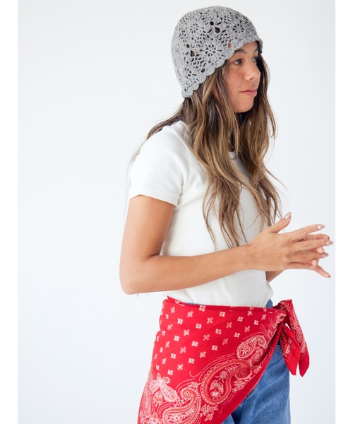 Ungrid(アングリッド)の「かぎ針編みニット帽(ニットキャップ/ビーニー・レディース・ブラック/グレー・FREE)」の20枚目の写真