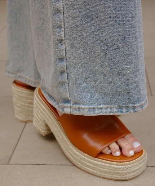 「かわいい～！」 セール】Volume heel jute サンダル（サンダル）｜ACYM 靴