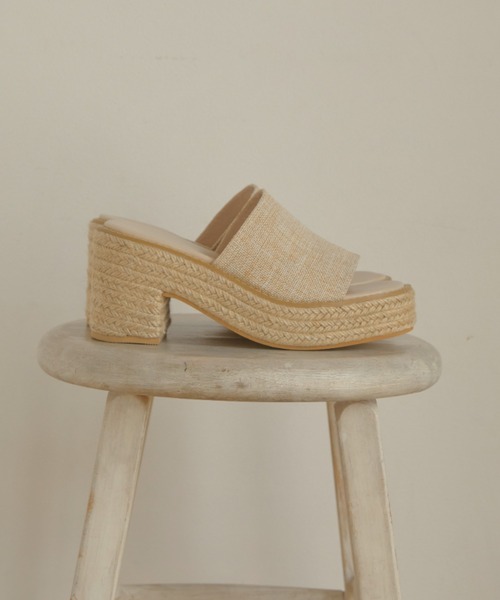 acym Volume heel jute サンダル セール】Volume heel jute サンダル（サンダル）｜ACYM