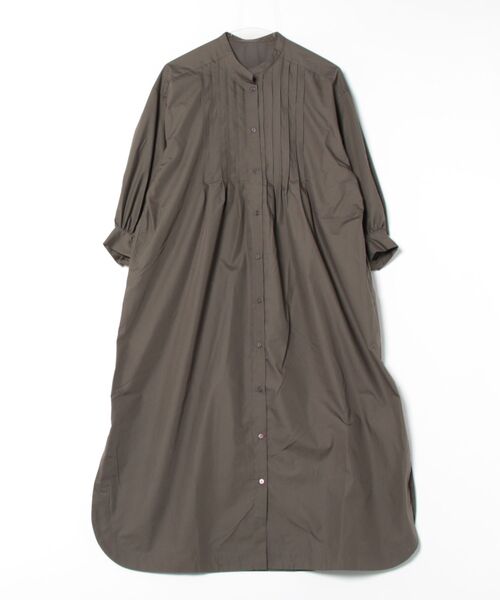 PREFERIR（プレフェリール）の「バンドカラー ピンタック ボリューム袖 ワンピース（シャツワンピース・レディース・ブラック/グリーン/ネイビー・MEDIUM/LARGE）」の11枚目の写真