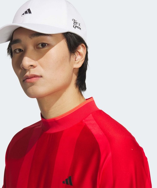 adidas - 【adidas GOLF/アディダス】ジャガードボタンモックネック半袖シャツ・L adidas - 【adidas GOLF/アディダス】ジャガードボタンモック