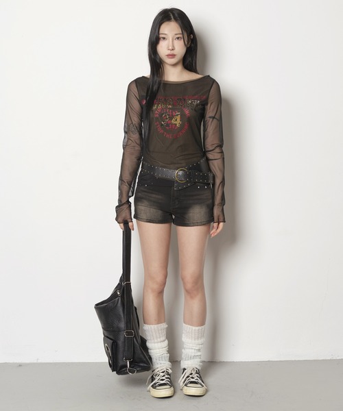 FOLLOWIN（フォロウィン）の「y2kワイドスタッドバックルレイヤード太ベルト（ベルト・レディース・ブラック/ブラウン・ONESIZE）」の17枚目の写真