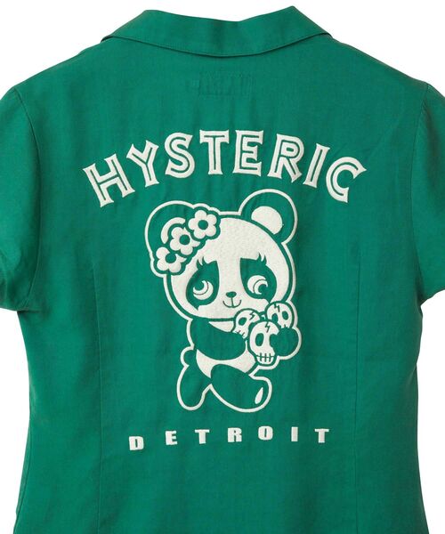 HYSTERIC GLAMOUR SPOOK SHOW刺繍 ボーリングシャツ グリーン SPOOK SHOW刺繍 ボーリングシャツ|HYSTERIC GLAMOUR WOMEN