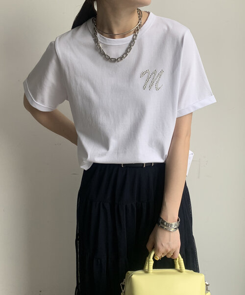 tシャツ 「WEB限定」ロゴブローチ風TEE レディース セール】【WEB限定】ロゴブローチ風TEE（Tシャツ/カットソー
