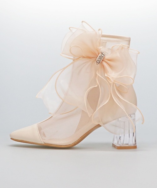 ORiental TRaffic（オリエンタルトラフィック）の「ビッグリボンチュールブーツ/56107（ブーツ・レディース・ベージュ・S/M/L/LL）」の7枚目の写真