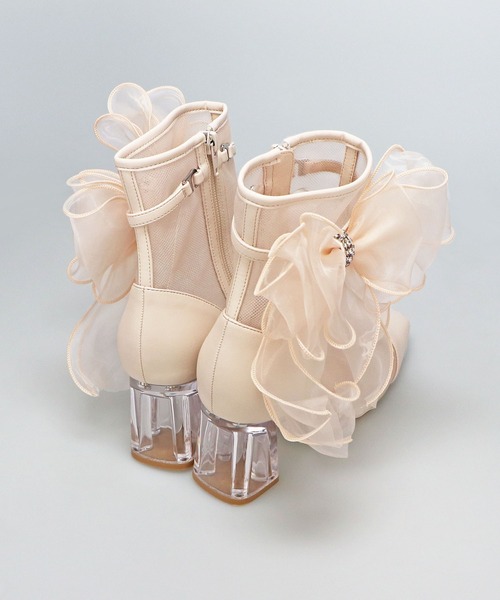 ORiental TRaffic（オリエンタルトラフィック）の「ビッグリボンチュールブーツ/56107（ブーツ・レディース・ベージュ・S/M/L/LL）」の6枚目の写真