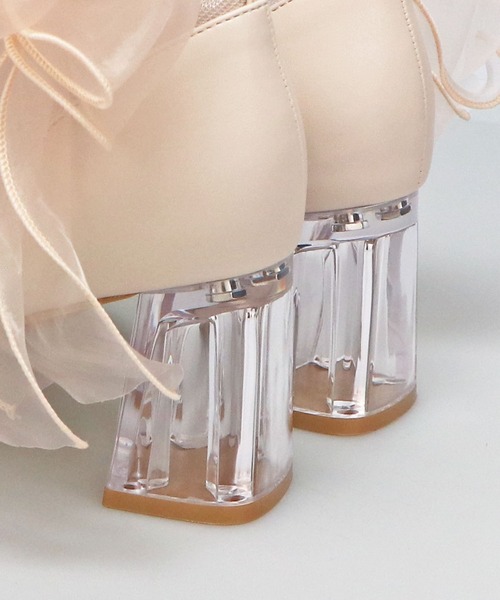 ORiental TRaffic（オリエンタルトラフィック）の「ビッグリボンチュールブーツ/56107（ブーツ・レディース・ベージュ・S/M/L/LL）」の4枚目の写真