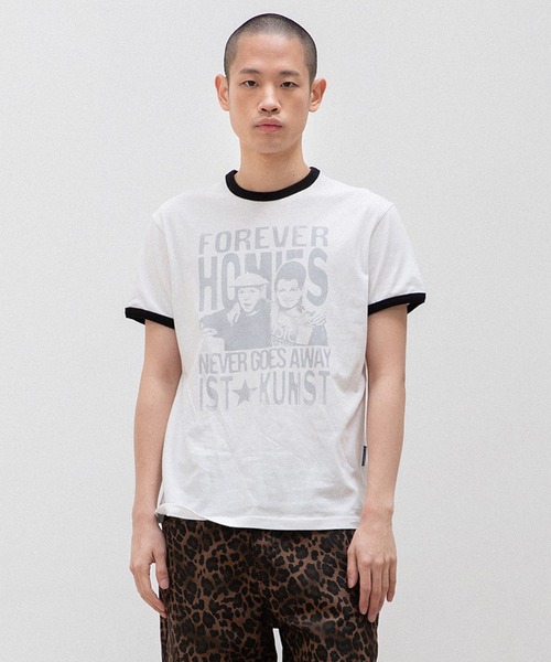 ISTKUNST(イストクンスト)の「A'GEM/9 × .kom 『ISTKUNST/イストクンスト』 HOMIES BASIC RINGER TEE/ホーミーズ ベーシック リンガー TEE(Tシャツ/カットソー・レディース・ブルー/ホワイト・S)」の1枚目の写真