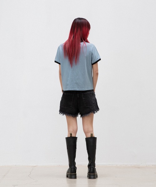 ISTKUNST(イストクンスト)の「A'GEM/9 × .kom 『ISTKUNST/イストクンスト』 HOMIES BASIC RINGER TEE/ホーミーズ ベーシック リンガー TEE(Tシャツ/カットソー・レディース・ブルー/ホワイト・S)」の9枚目の写真