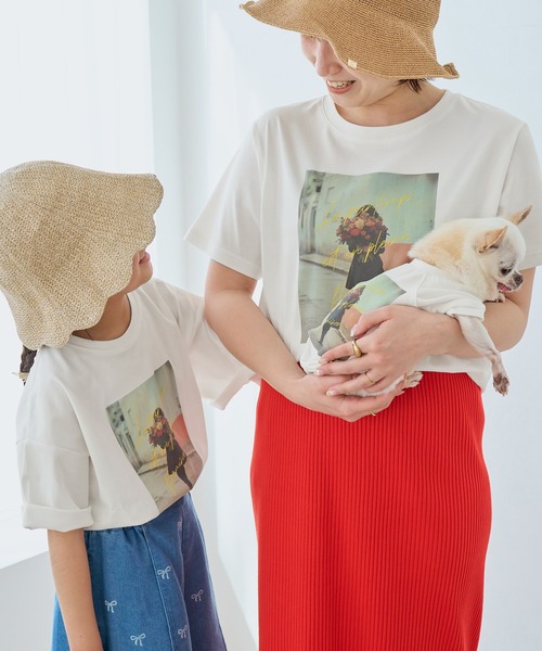 ROPE' PICNIC(ロペピクニック)の「【UVカット・洗濯機OK・接触冷感】RENUアソートフォトTシャツ/リンクコーデ・新色追加(Tシャツ/カットソー・レディース・ブラック/ホワイト/ホワイト系その他2/ホワイト系その他4/ブラック系その他・38)」の19枚目の写真