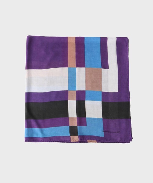SUBLIME(サブライム)の「【SUBLiME/サブライム】 PATTERN BIG SCARF / パターンビックスカーフ(バンダナ/スカーフ・メンズ・ネイビー/ベージュ/イエロー/ブルー系その他/ブラウン・FREE)」の4枚目の写真