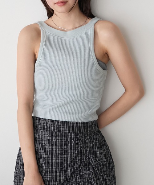 forksy.】変形リブ アメスリタンクトップ forksy.│MONO-MART