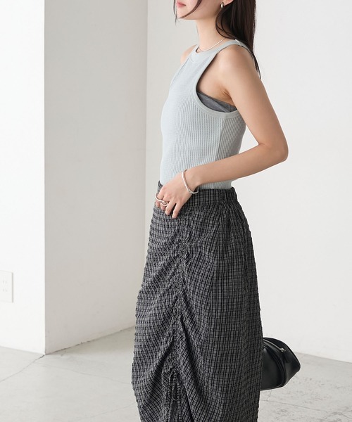 forksy.】変形リブ アメスリタンクトップ forksy.│MONO-MART