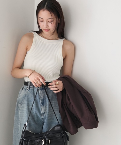 forksy.】変形リブ アメスリタンクトップ forksy.│MONO-MART