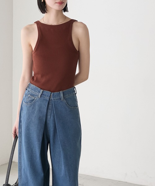 トップス KKYO bicolor neck design tops
