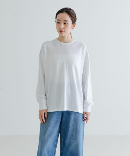 URBAN RESEARCH（アーバンリサーチ）の「コットンロングスリーブカットソー（Tシャツ/カットソー・レディース・オフホワイト・FREE）」の2枚目の写真