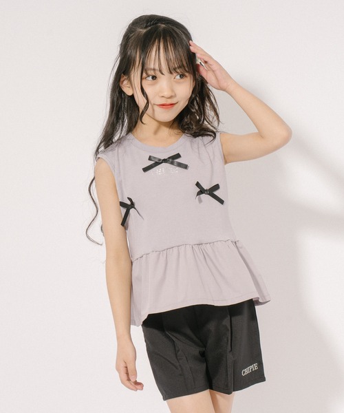URBAN CHERRY(アーバンチェリー)の「【CHIPIE/シピ】リボンデザイン切り替えペプラムトップス(Tシャツ/カットソー・キッズ・ピンク/アイボリー/ブルー/グレー・110cm/120cm/130cm/140cm/150cm)」の19枚目の写真