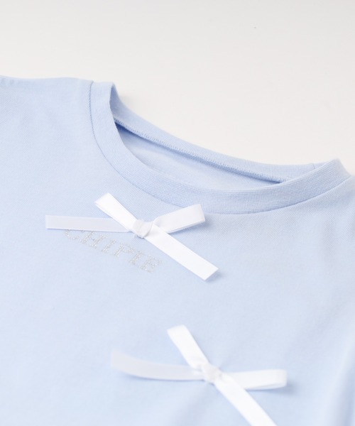 URBAN CHERRY(アーバンチェリー)の「【CHIPIE/シピ】リボンデザイン切り替えペプラムトップス(Tシャツ/カットソー・キッズ・ピンク/アイボリー/ブルー/グレー・110cm/120cm/130cm/140cm/150cm)」の20枚目の写真