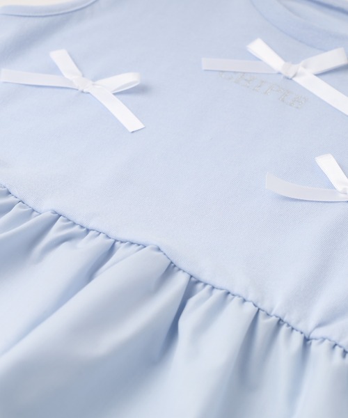 URBAN CHERRY(アーバンチェリー)の「【CHIPIE/シピ】リボンデザイン切り替えペプラムトップス(Tシャツ/カットソー・キッズ・ピンク/アイボリー/ブルー/グレー・110cm/120cm/130cm/140cm/150cm)」の21枚目の写真