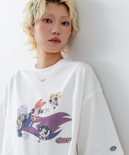 DISCUS(ディスカス)の「【DISCUS/ディスカス】THE POWERPUFF GIRLS/パワーパフ ガールズ プリントTシャツ(Tシャツ/カットソー・レディース・ホワイト系その他2/ブラック系その他/ブラック系その他2/ホワイト系その他・MEDIUM/LARGE)」の1枚目の写真