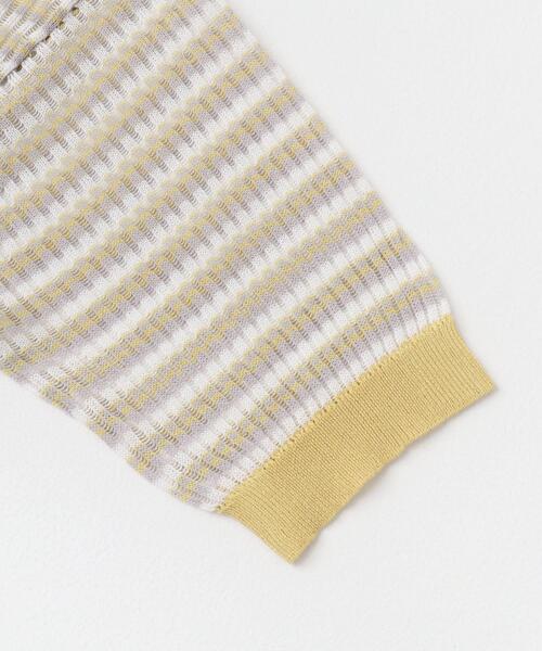 ITEMS URBANRESEARCH（アイテムズ アーバンリサーチ）の「シアーボーダー半袖ニット（ニット/セーター・レディース・ブラウン/イエロー/ネイビー・FREE）」の16枚目の写真