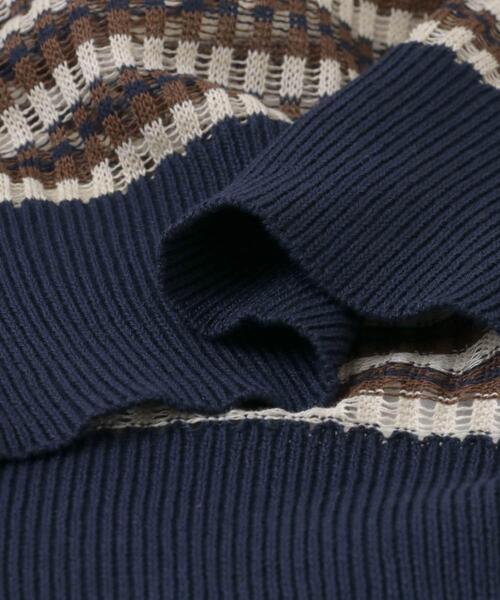 ITEMS URBANRESEARCH（アイテムズ アーバンリサーチ）の「シアーボーダー半袖ニット（ニット/セーター・レディース・ブラウン/イエロー/ネイビー・FREE）」の20枚目の写真