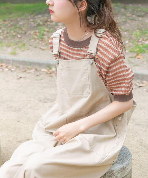 ITEMS URBANRESEARCH（アイテムズ アーバンリサーチ）の「シアーボーダー半袖ニット（ニット/セーター・レディース・ブラウン/イエロー/ネイビー・FREE）」の22枚目の写真