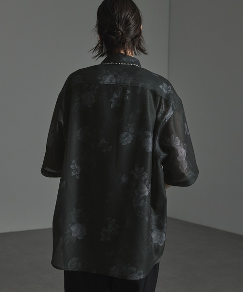 CIYOT（シヨウト）の「【CIYOT-シヨウト-】クールメッシュ オーバーサイズ シアー総柄シャツ（シャツ/ブラウス・メンズ・チャコール/ブラウン/ブラック/ブラック系・M/L）」の11枚目の写真
