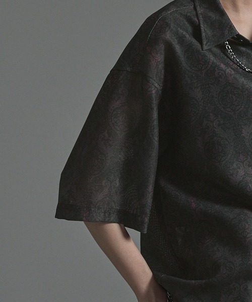 CIYOT（シヨウト）の「【CIYOT-シヨウト-】クールメッシュ オーバーサイズ シアー総柄シャツ（シャツ/ブラウス・メンズ・チャコール/ブラウン/ブラック/ブラック系・M/L）」の16枚目の写真