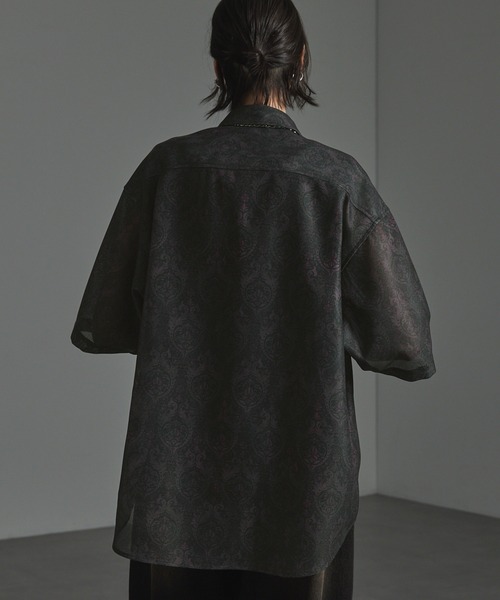 CIYOT（シヨウト）の「【CIYOT-シヨウト-】クールメッシュ オーバーサイズ シアー総柄シャツ（シャツ/ブラウス・メンズ・チャコール/ブラウン/ブラック/ブラック系・M/L）」の22枚目の写真