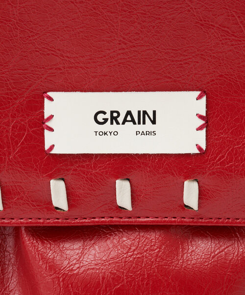 美品【GRAIN/グレイン】ヴィンテージステッチボストンバッグ レッド WEB限定】【GRAIN/グレイン】ヴィンテージステッチボストンバッグ